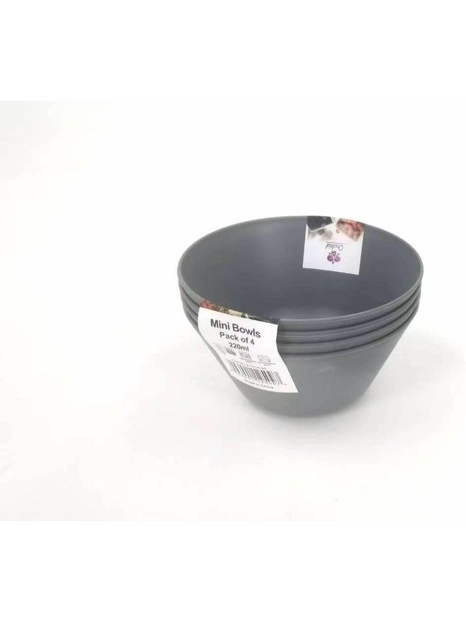 Orchid 4-Pieces Set of Mini Bowl 220Ml - Grey - Image 3